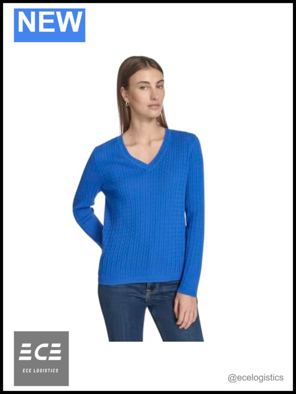 Nautica Long Sleeve Cable V-Neck Pullover Sweater